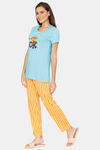 Coucou Printed Pyjama Set - Blue Atoll — thumbnail 2